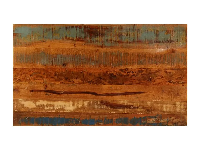 Table basse rectangulaire bois massif recyclé et métal noir Boust