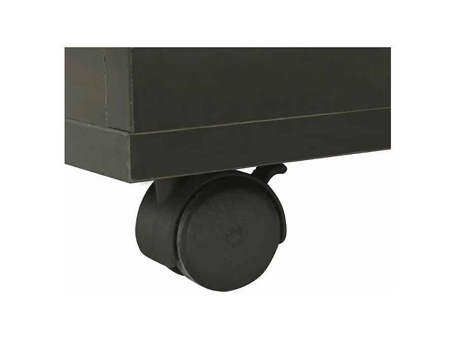 Table basse carrée à roulettes bois noir brillant Bella 60cm