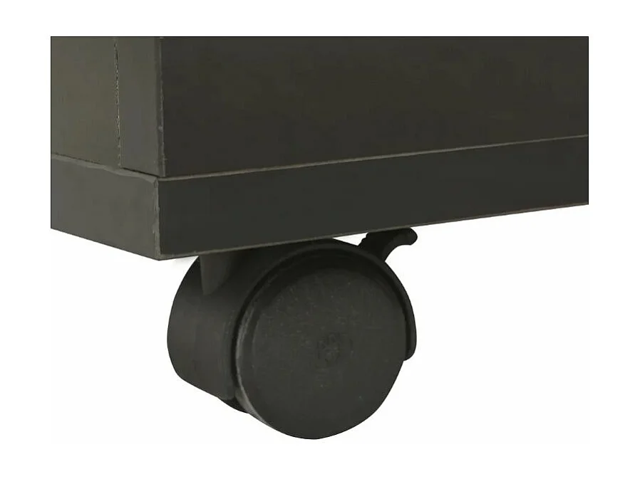 Table basse carrée à roulettes bois noir brillant Bella 60cm