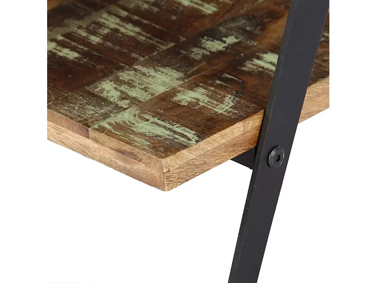 Table basse rectangulaire bois massif recyclé et métal noir Louane 2