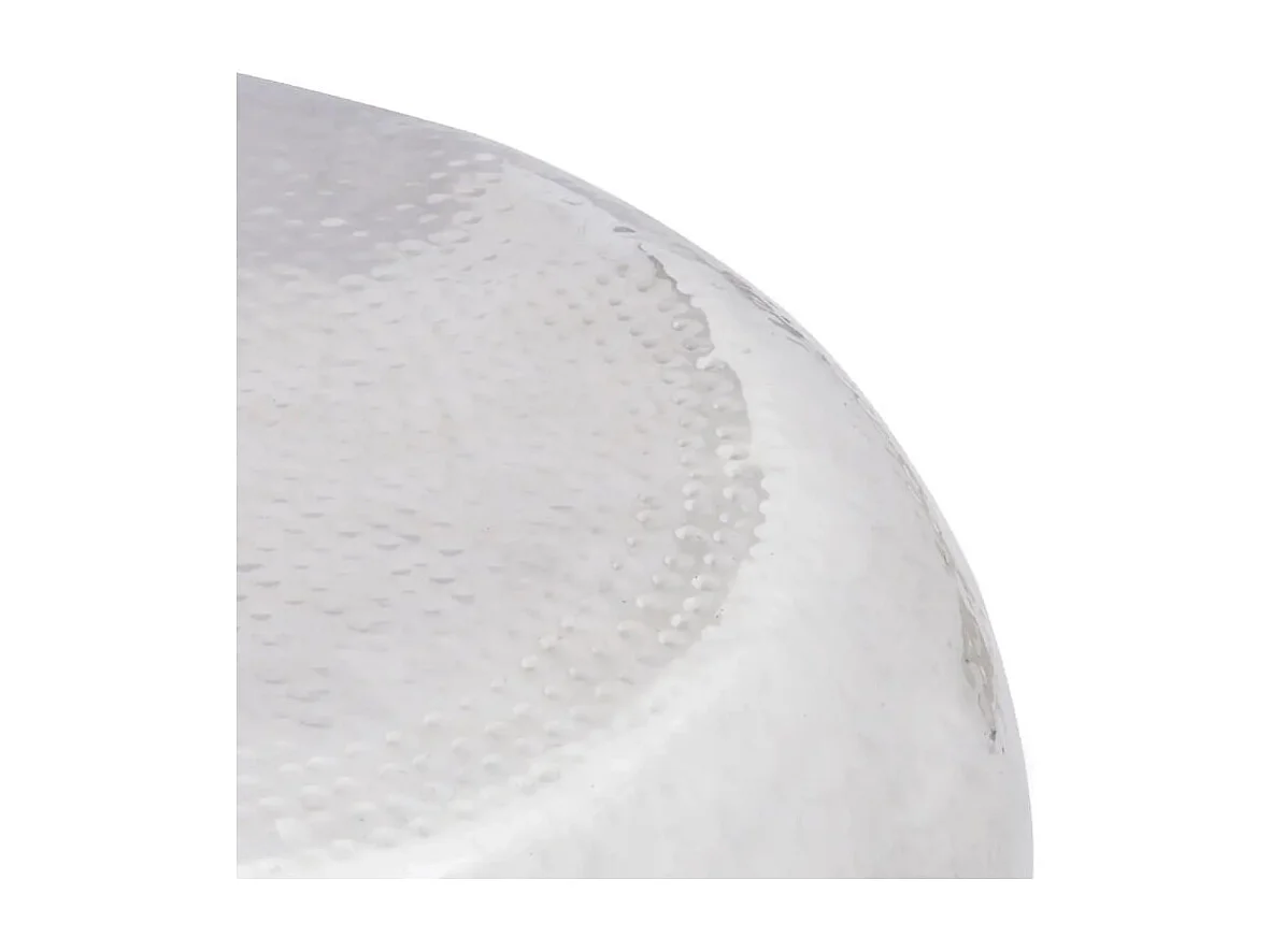 Table basse ronde métal martelé argenté Sym D 75