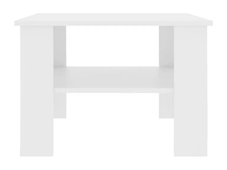 Table basse carrée 1 étagère bois blanc Modra