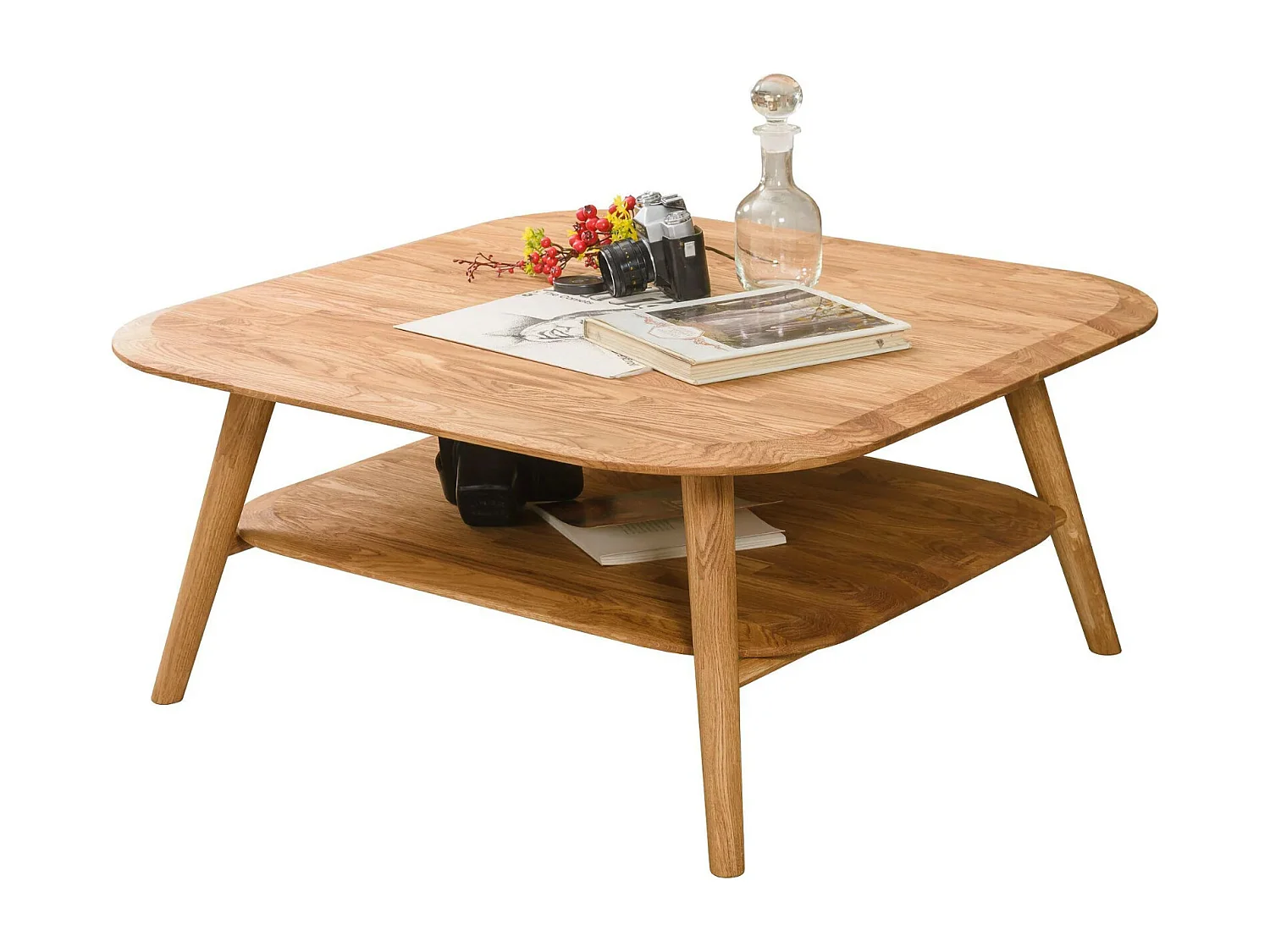 Table basse carrée en bois de chêne massif Kundy 90cm