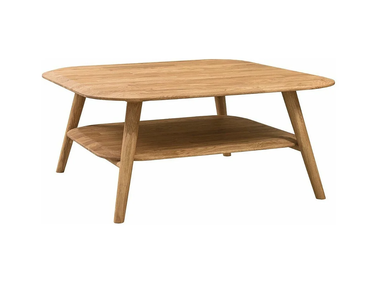 Table basse carrée en bois de chêne massif Kundy 90cm