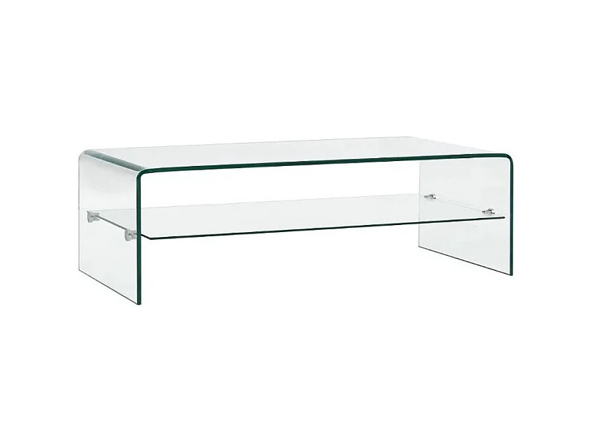 Table basse rectangulaire verre trempé transparent Niu 3