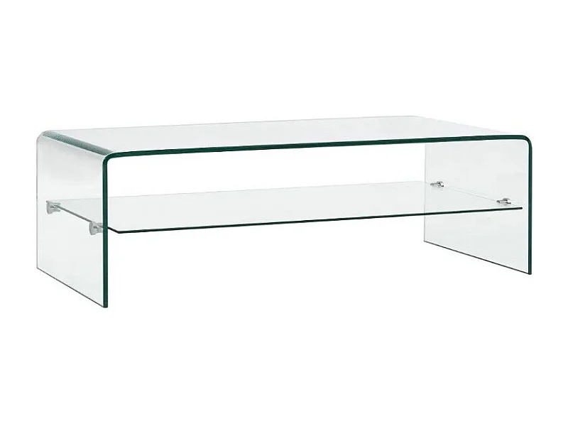 Table basse rectangulaire verre trempé transparent Niu 3