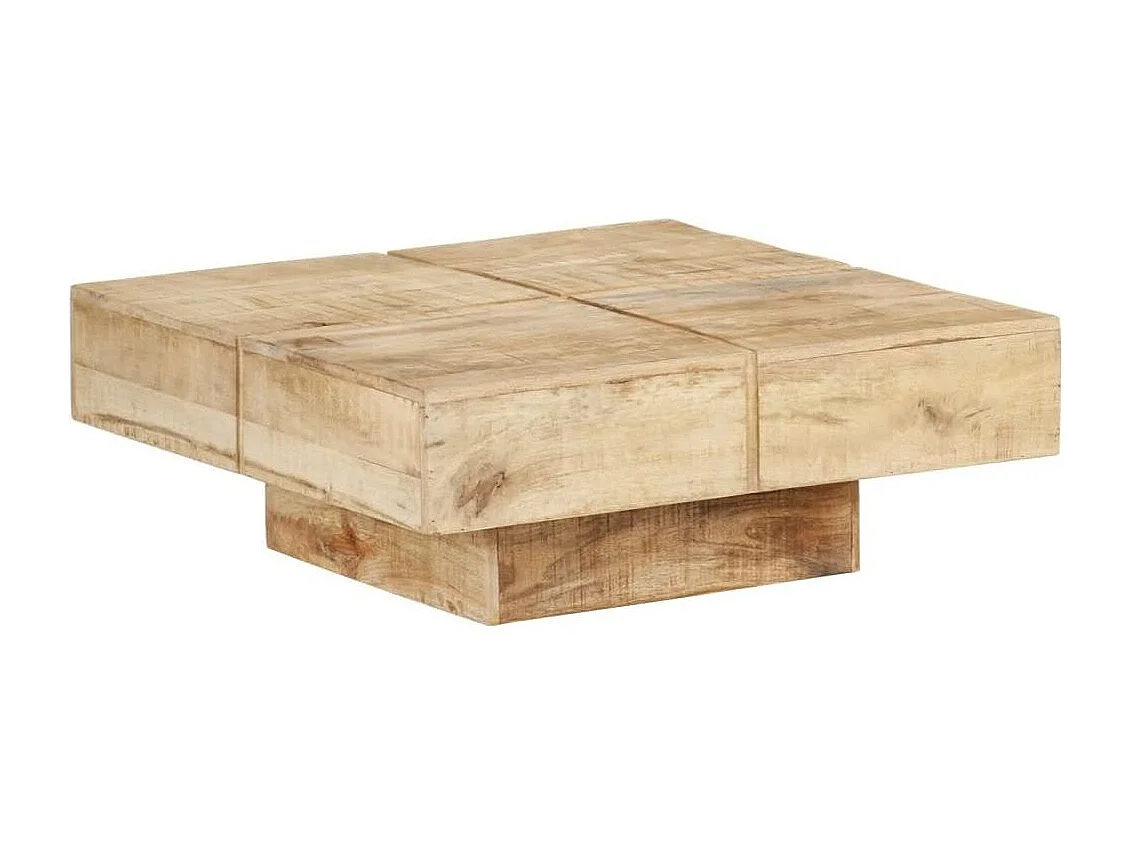 Table basse carrée Bois de manguier massif 80x80x28