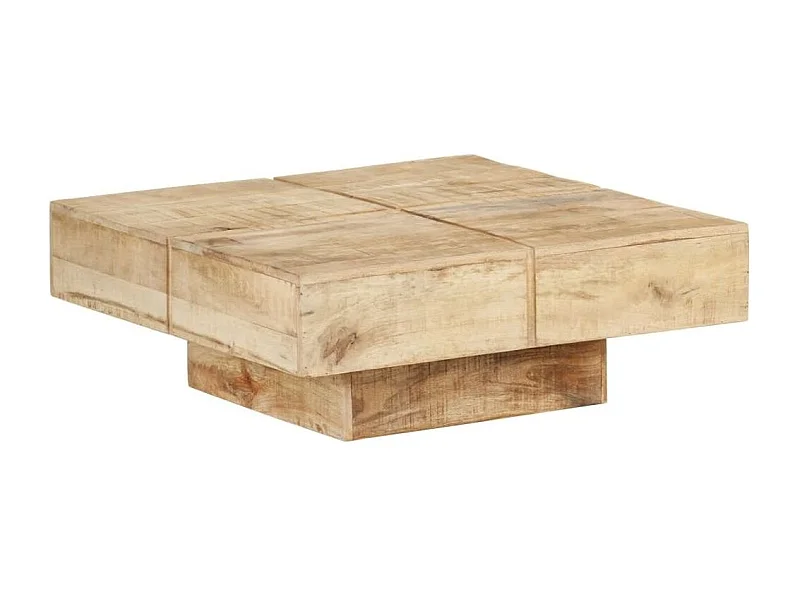 Table basse carrée Bois de manguier massif 80x80x28