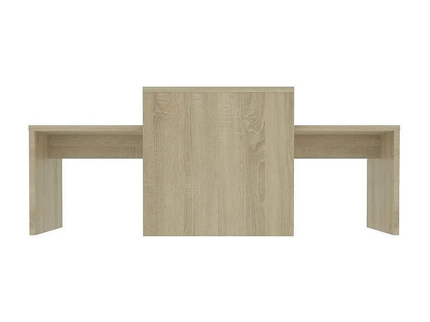 Set de 2 tables basses gigognes bois clair Folet 100cm