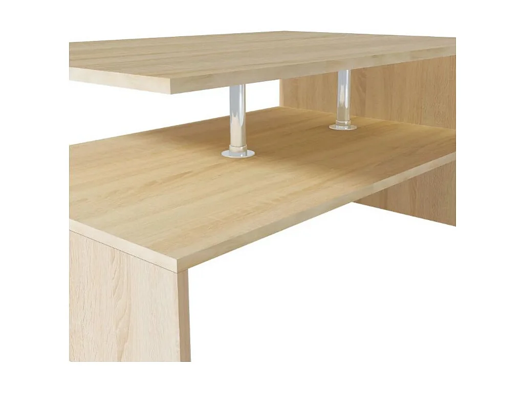 Table basse rectangulaire bois chêne clair Chickie L90xH42xP59