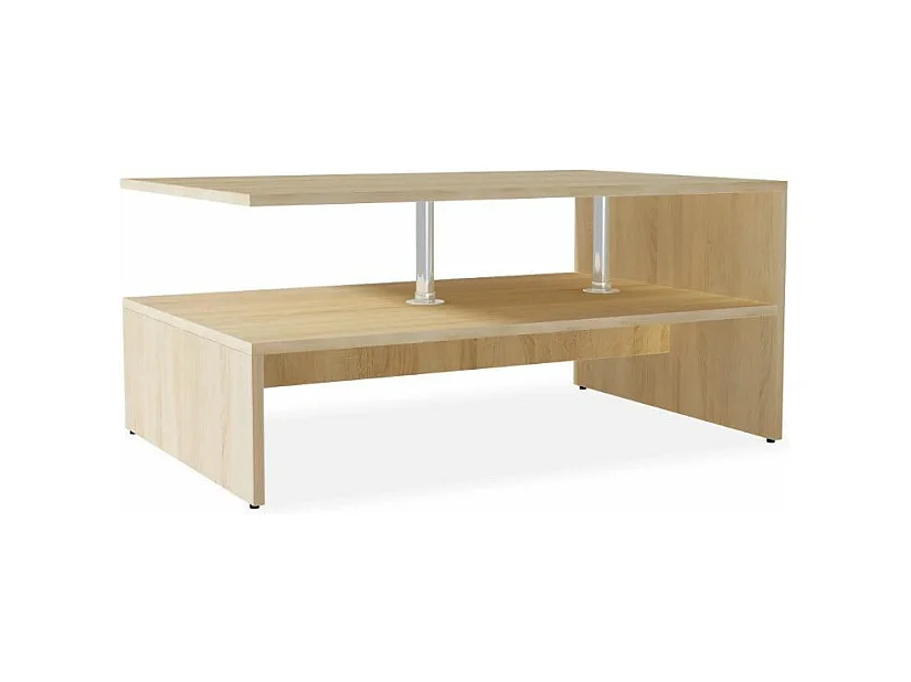 Table basse rectangulaire bois chêne clair Chickie L90xH42xP59