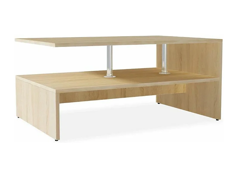 Table basse rectangulaire bois chêne clair Chickie L90xH42xP59