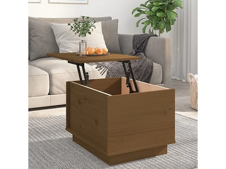 Table basse Marron miel 40x50x35 Bois massif de pin