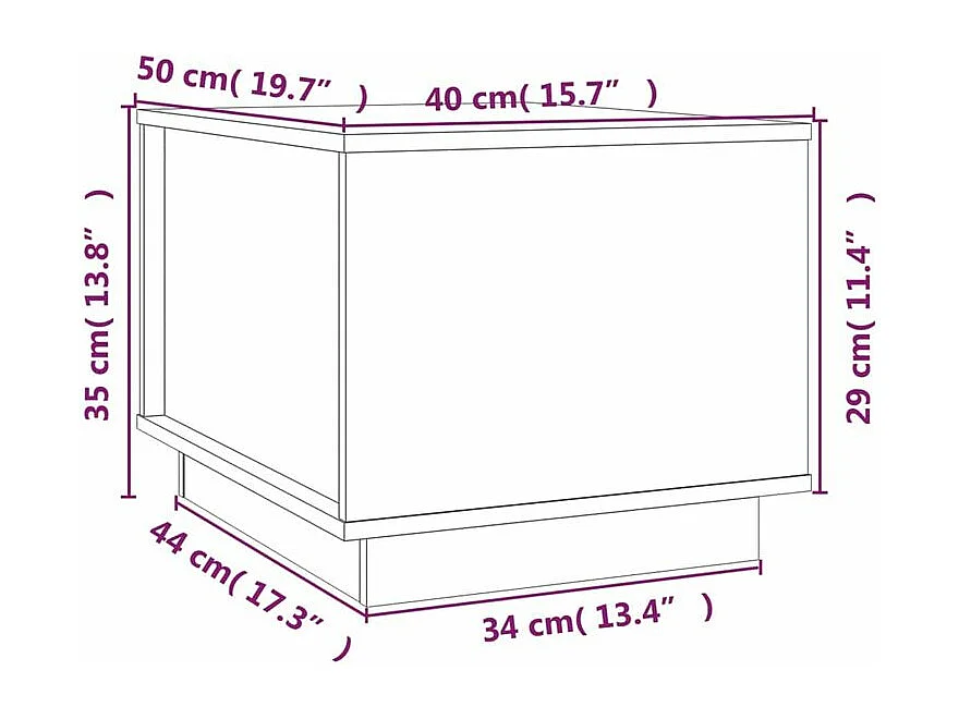 Table basse Marron miel 40x50x35 Bois massif de pin