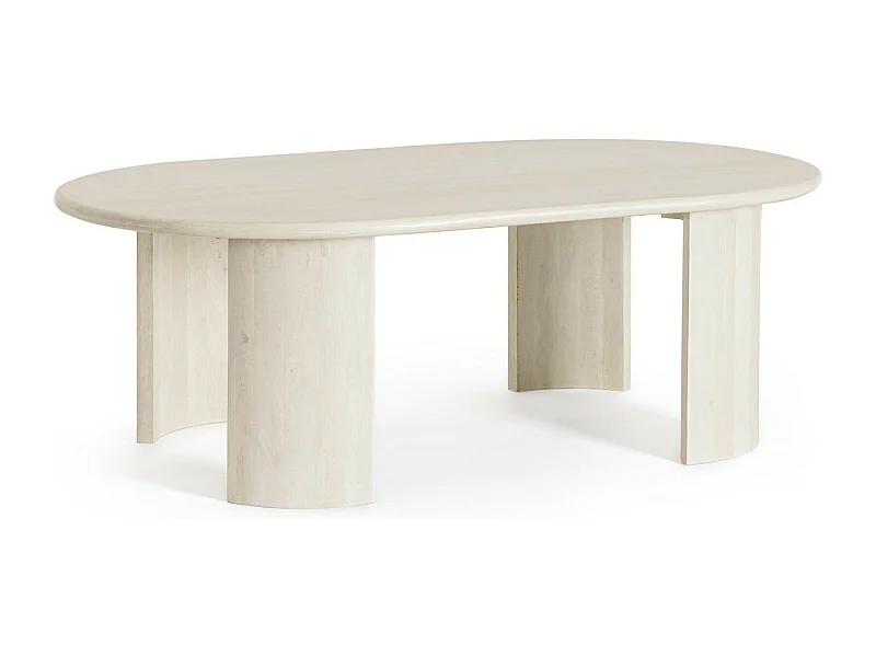 Table basse ovale en bois massif Orinda 130cm-Couleur Naturel
