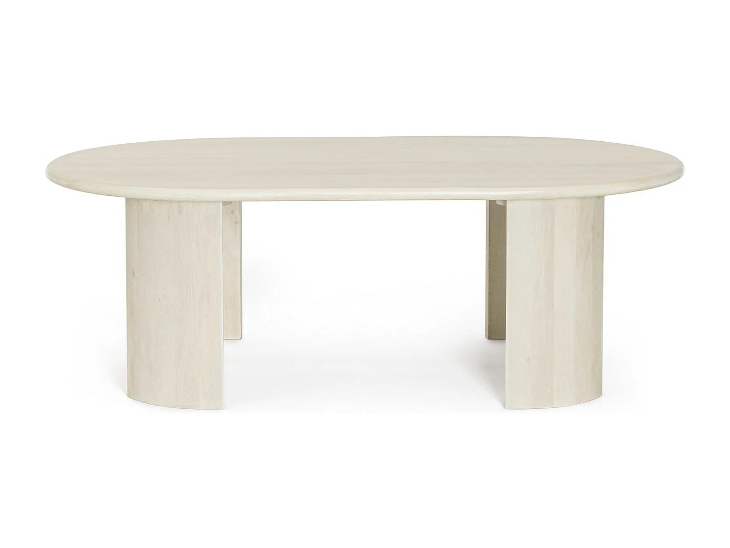 Table basse ovale en bois massif Orinda 130cm-Couleur Naturel