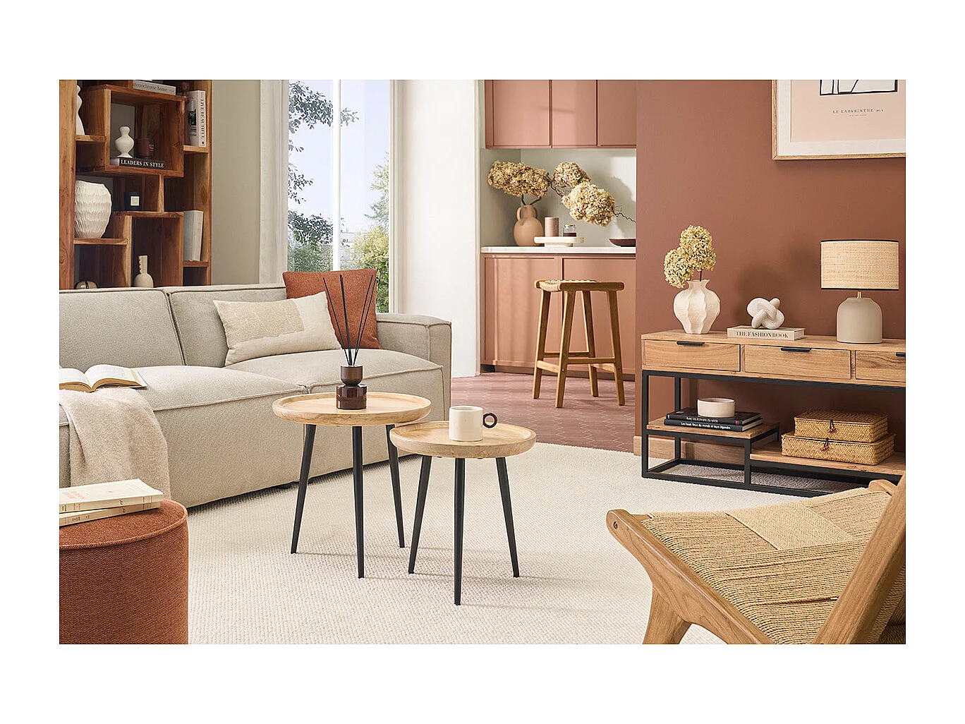 Mesas nido en mango y metal PYTA