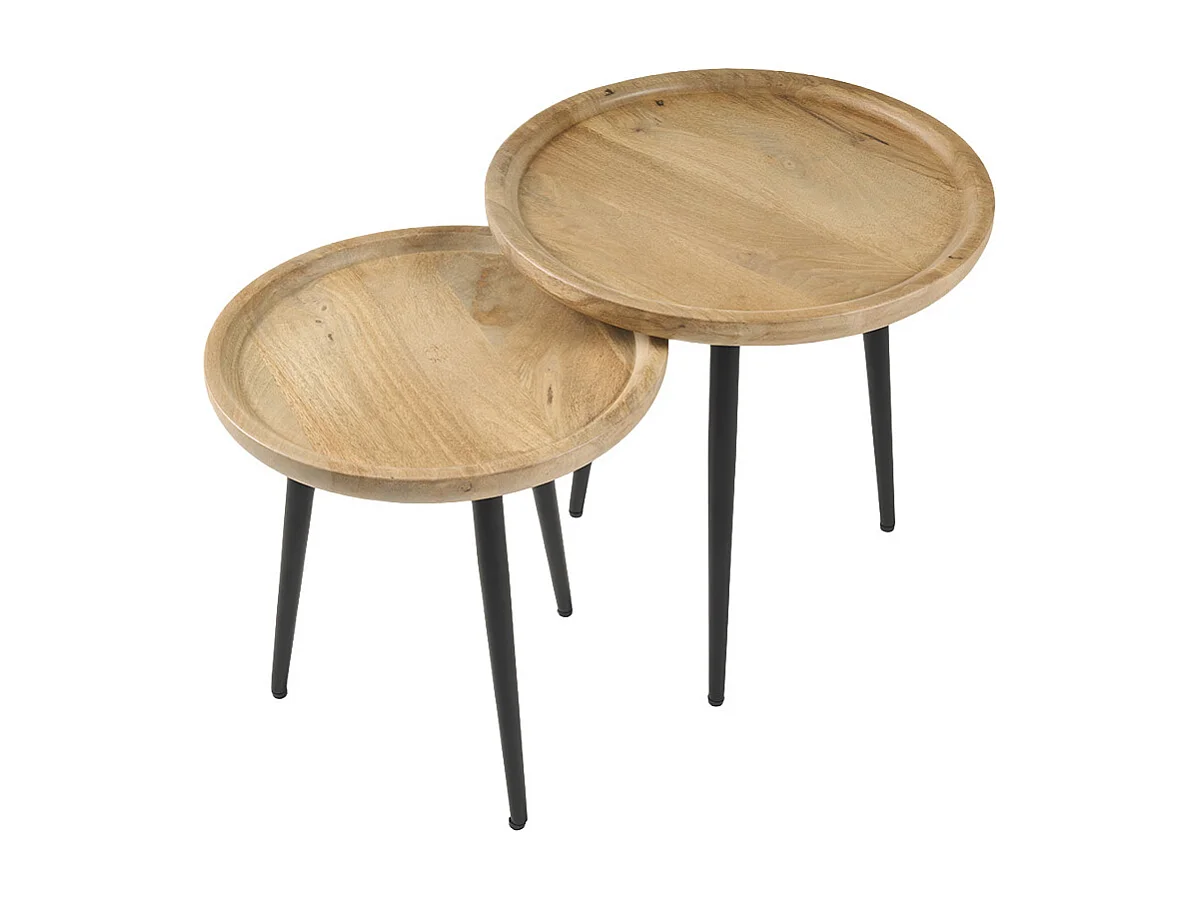 Mesas nido en mango y metal PYTA