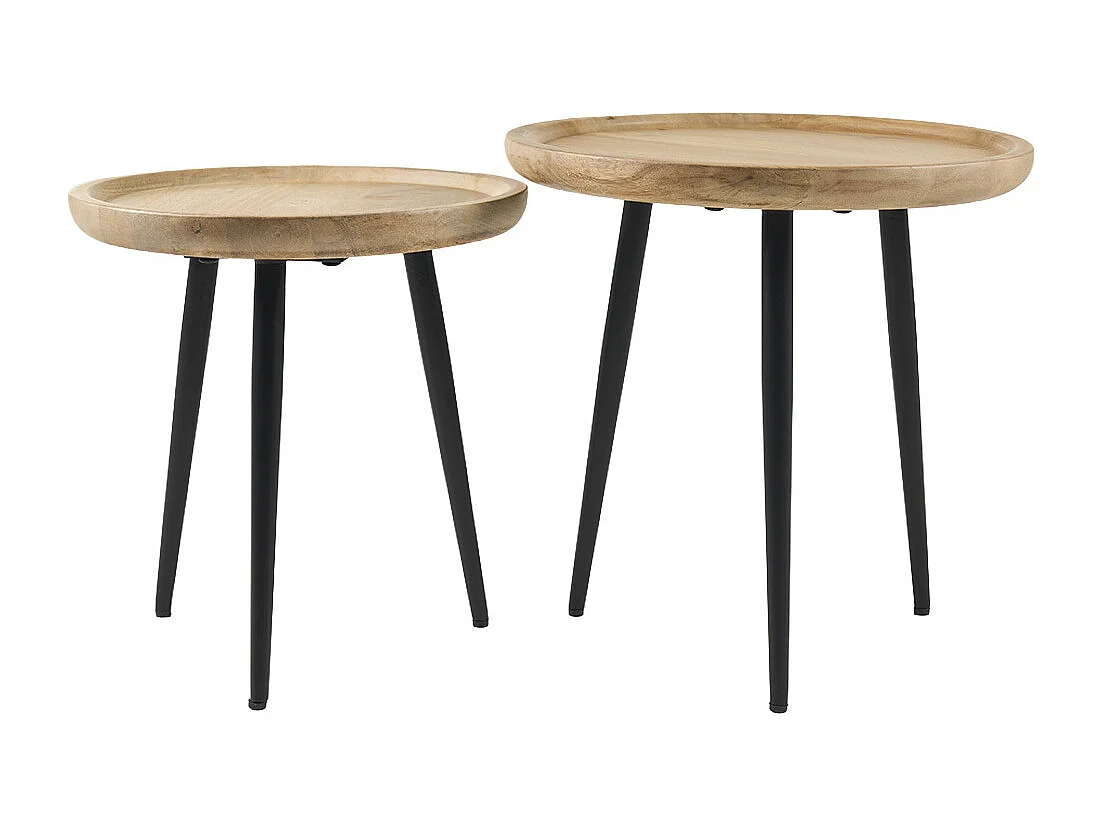 Mesas nido en mango y metal PYTA