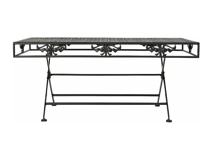 Table basse rectangulaire pliante métal noir Rudy