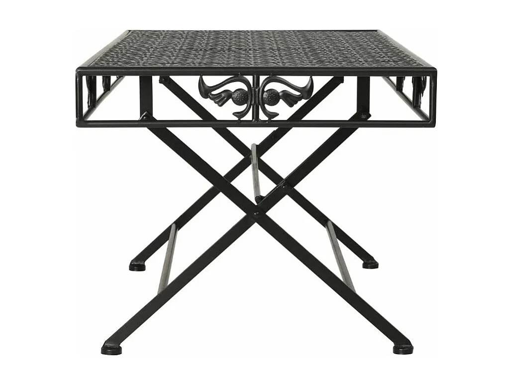 Table basse rectangulaire pliante métal noir Rudy