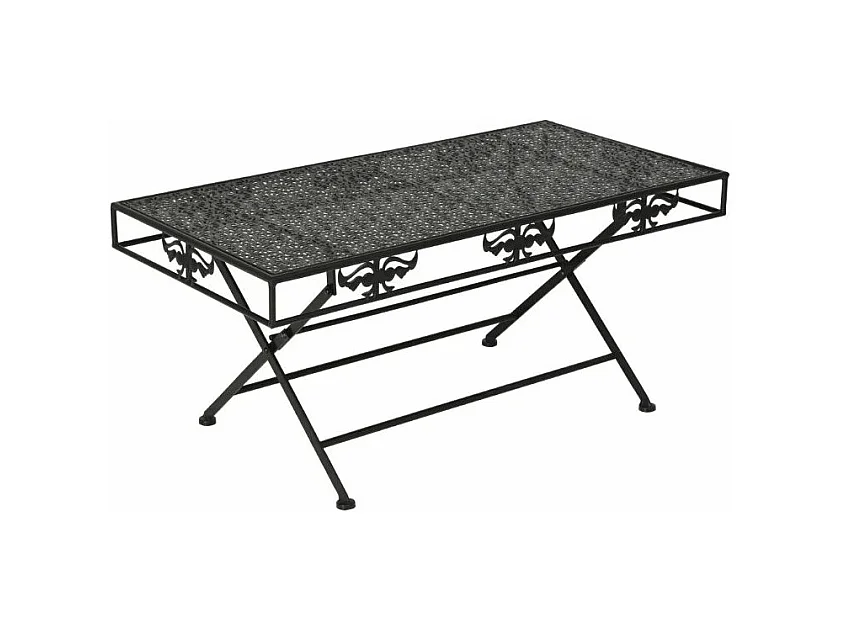 Table basse rectangulaire pliante métal noir Rudy