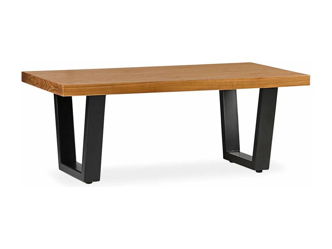 Mesa de centro Mindy Zandhu de madera maciza clara 120 cm