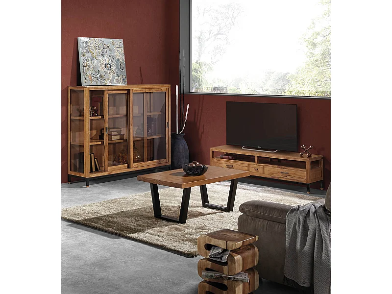 Table basse en bois clair massif de Mindy Zandhu 120cm