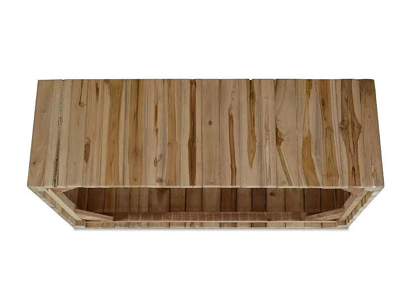 Table basse rectangulaire teck massif foncé Heavy