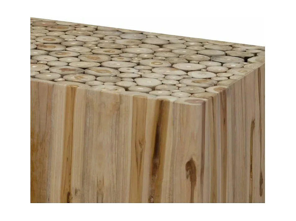 Table basse rectangulaire teck massif foncé Heavy