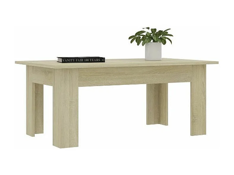 Table basse rectangulaire chêne clair Evi