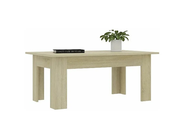 Table basse rectangulaire chêne clair Evi