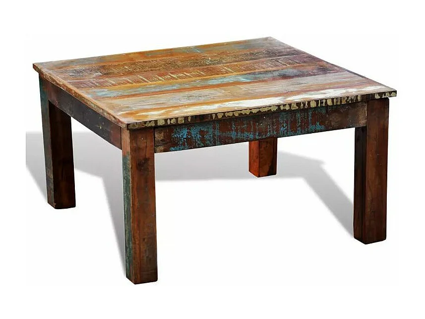 Table basse carrée bois massif recyclé Moust