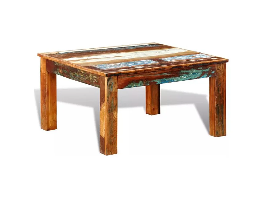 Table basse carrée bois massif recyclé Moust