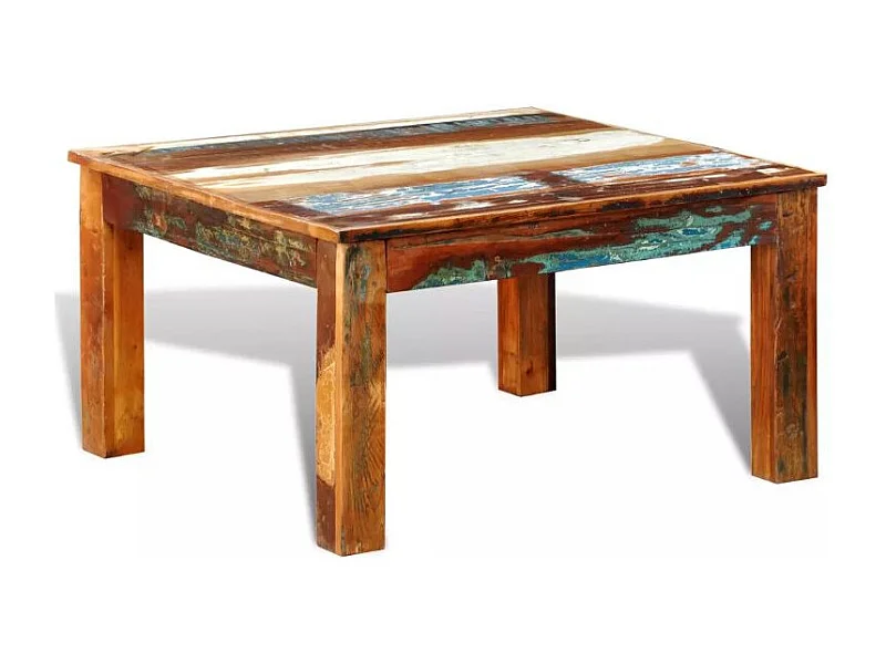 Table basse carrée bois massif recyclé Moust