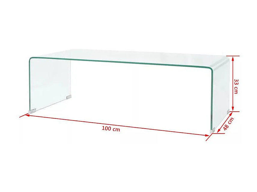 Table basse rectangulaire verre trempé transparent Niu 4