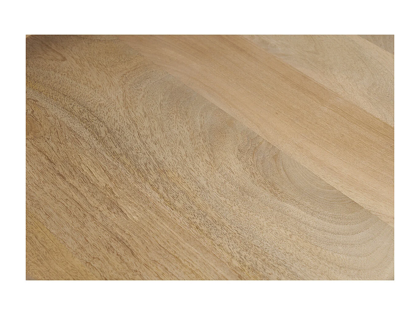 Tables basses gigognes rondes bois manguier massif et métal noir (lot de 2) LEDGE