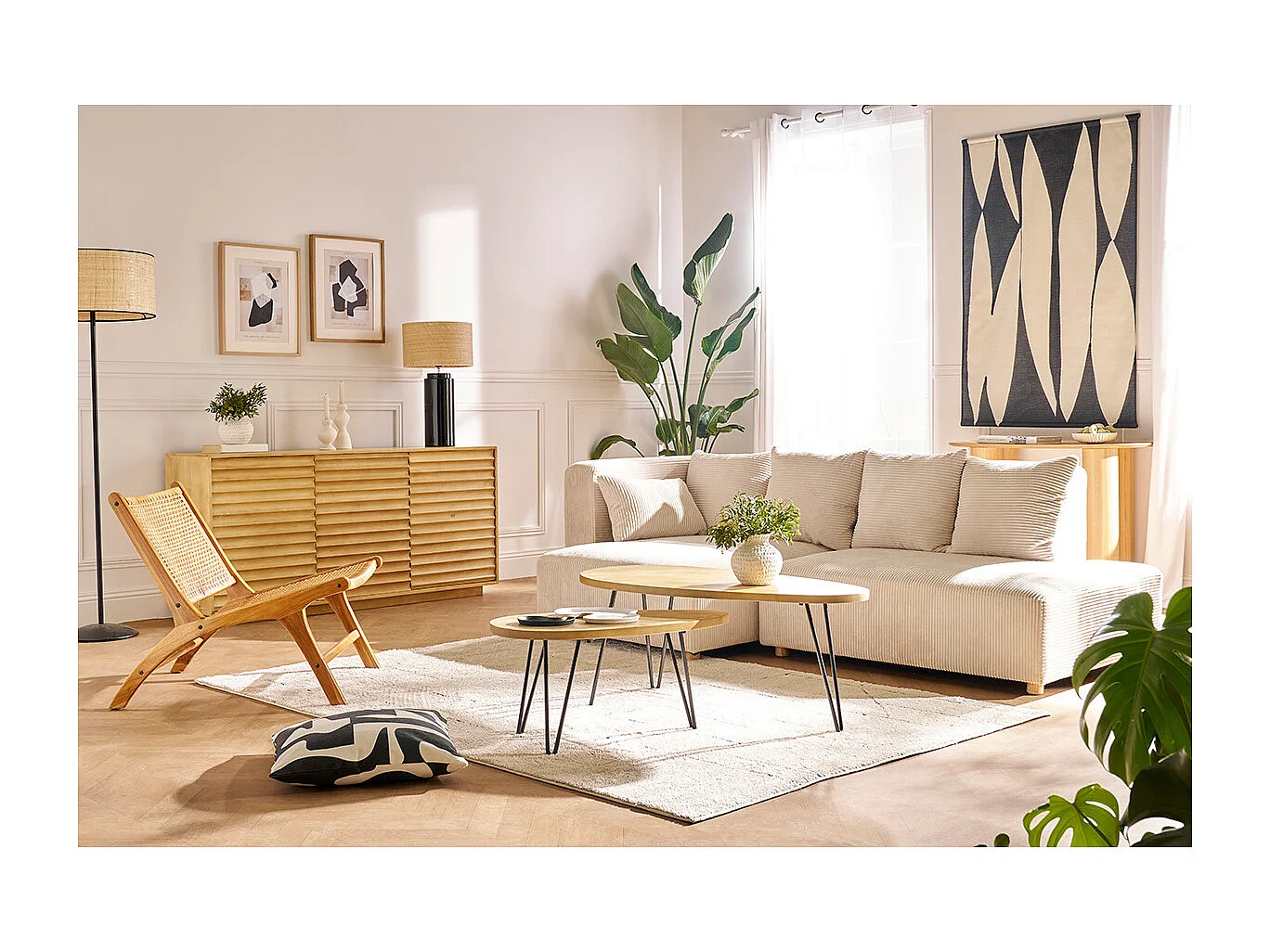 Mesas de centro nido en mango y metal (lote de 2) VIBES