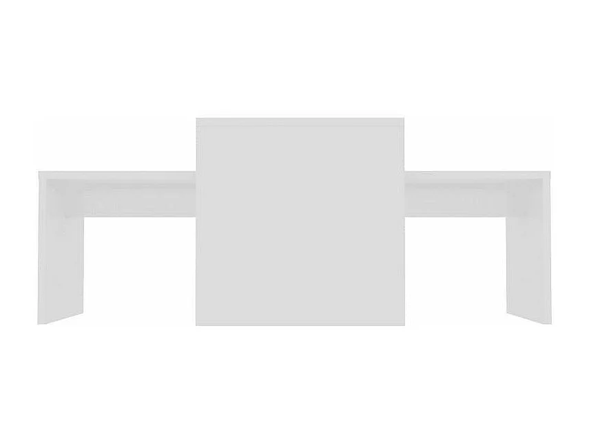 Set de 2 tables basses gigognes bois blanc brillant Folet 100cm