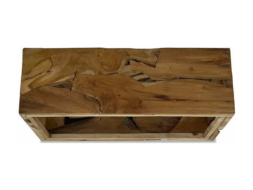 Table basse rectangulaire teck massif foncé Kyral