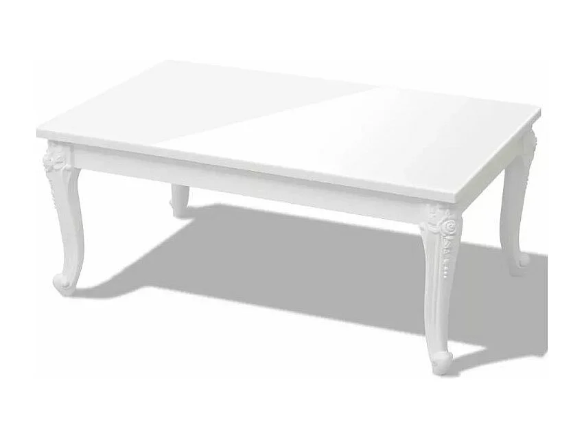Table basse rectangulaire bois blanc laqué et pieds plastique Mento L 100