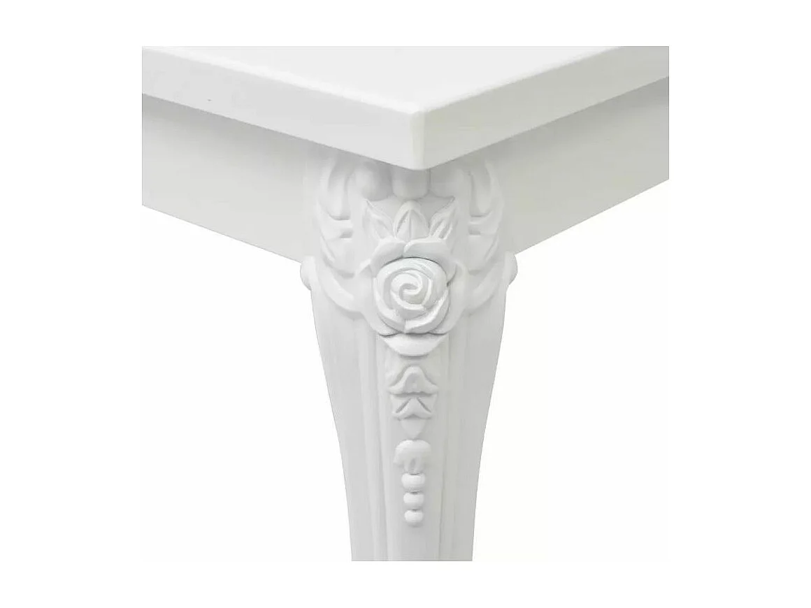 Table basse rectangulaire bois blanc laqué et pieds plastique Mento L 100