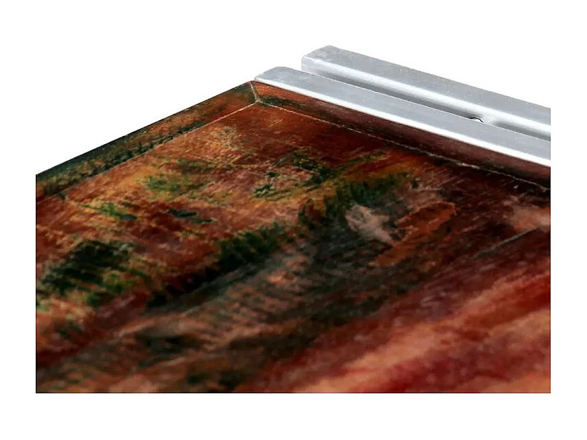 Table basse rectangulaire bois massif recyclé et métal gris Pousty