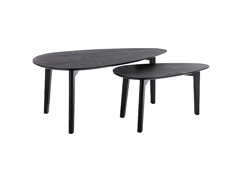 Lote de dos mesas de centro fresno negro ARTIK