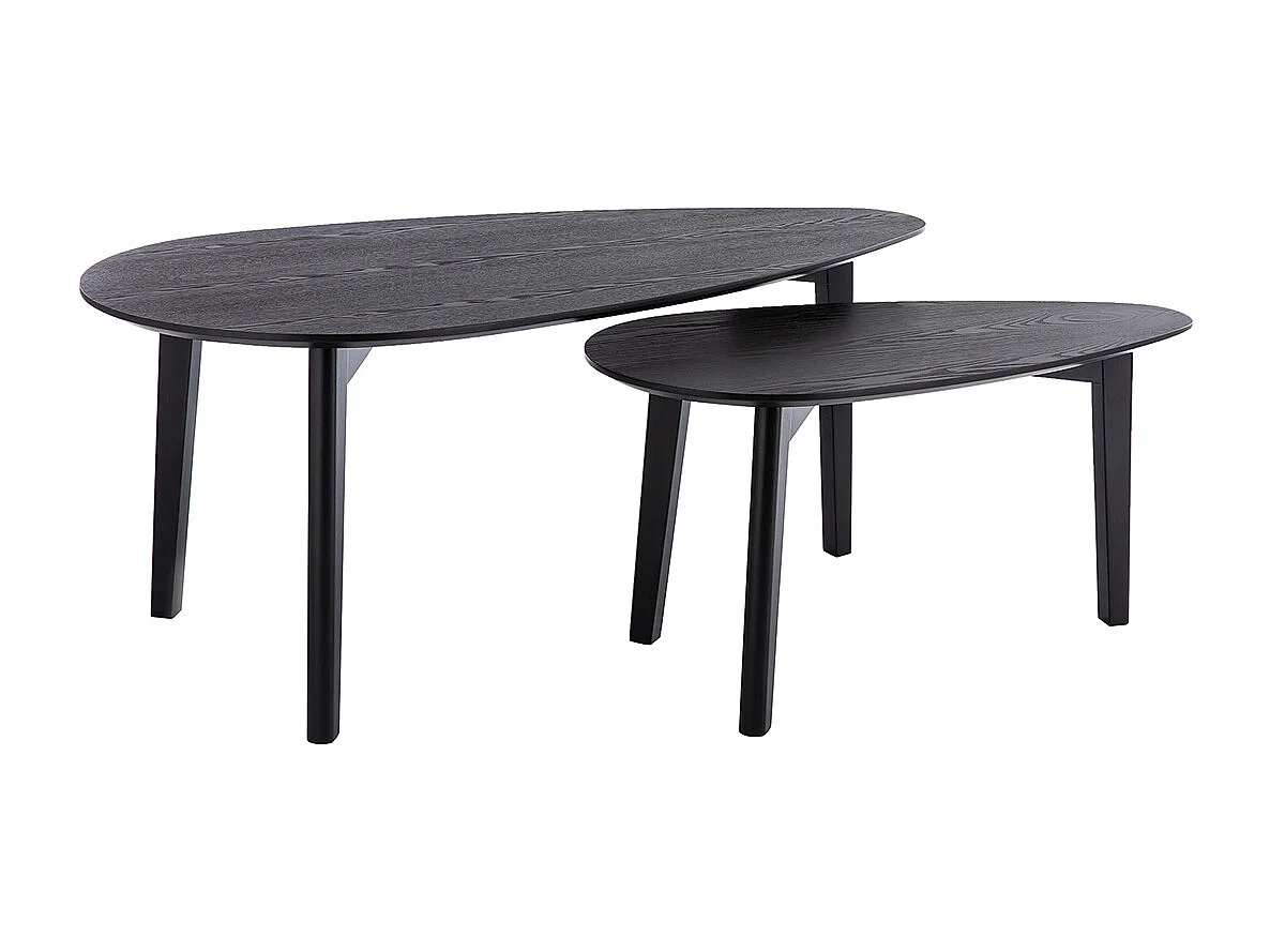 Tables basses gigognes bois noir (lot de 2) ARTIK