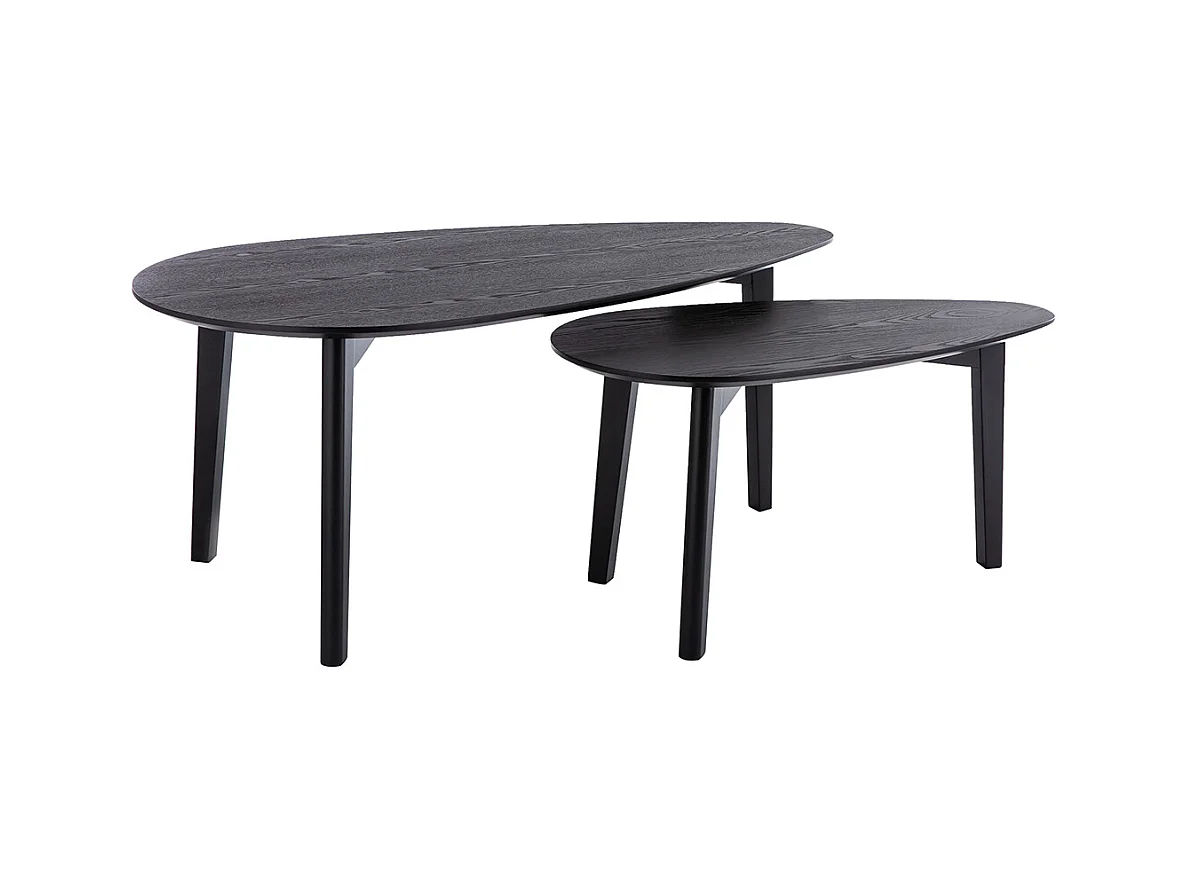 Tables basses gigognes bois noir (lot de 2) ARTIK