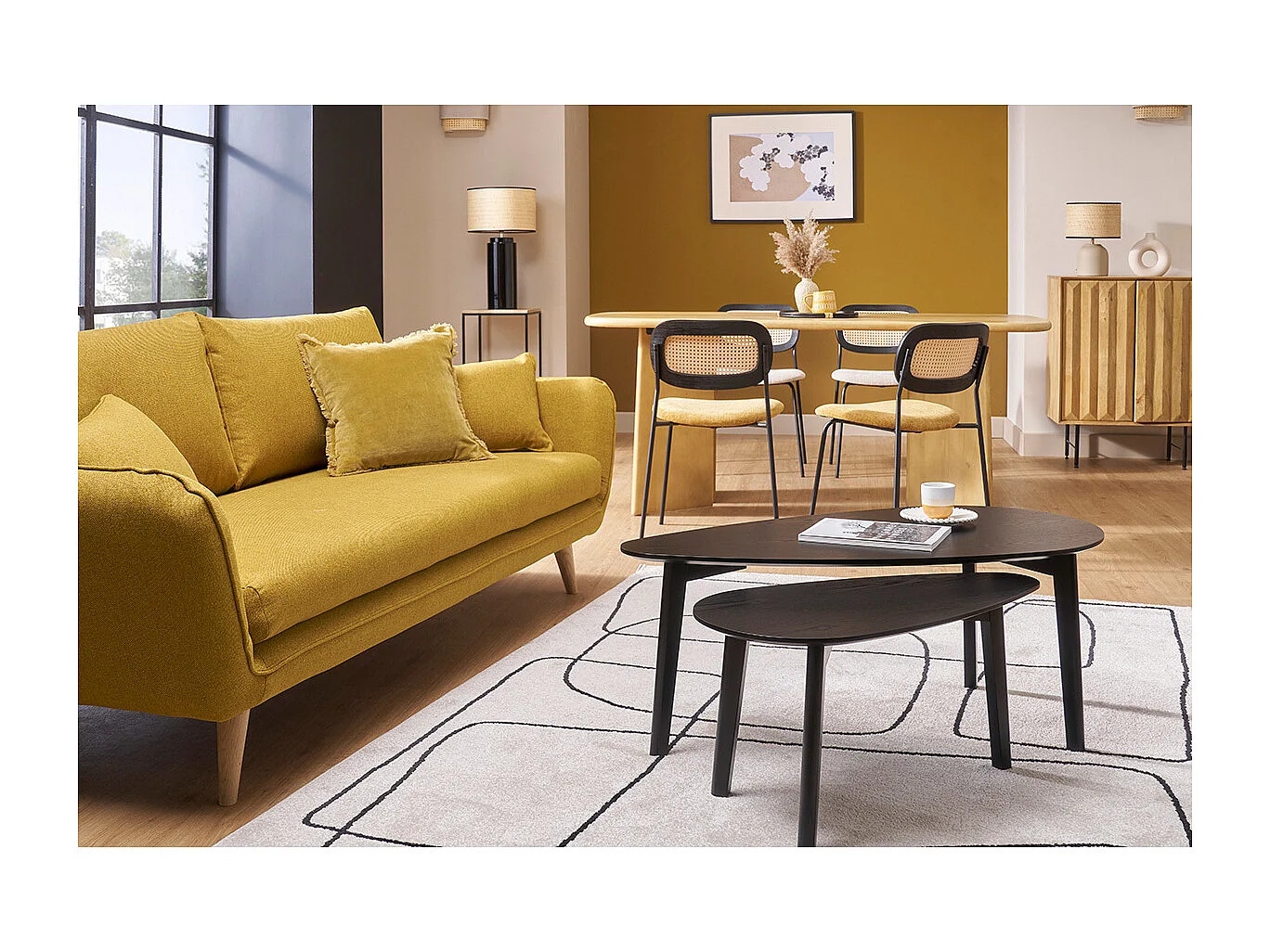 Tables basses gigognes bois noir (lot de 2) ARTIK