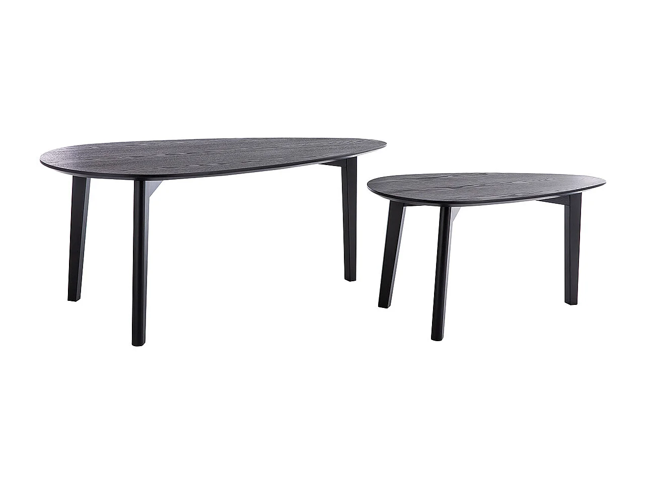 Tables basses gigognes bois noir (lot de 2) ARTIK
