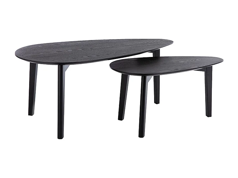 Tables basses gigognes bois noir (lot de 2) ARTIK