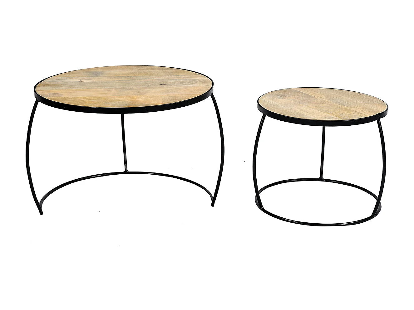 Mesas nido mango y metal BARREL